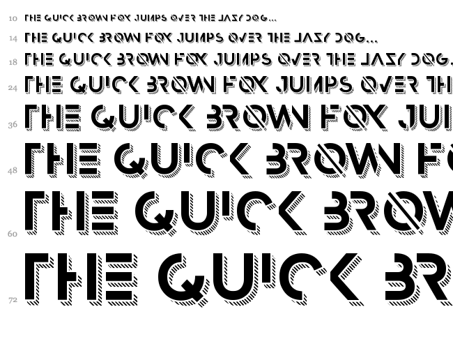 Razed font waterfall